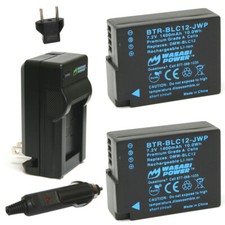 Wasabi Power Battery 2-Pack and Charger for Panasonic DMW-BLC12 Fully