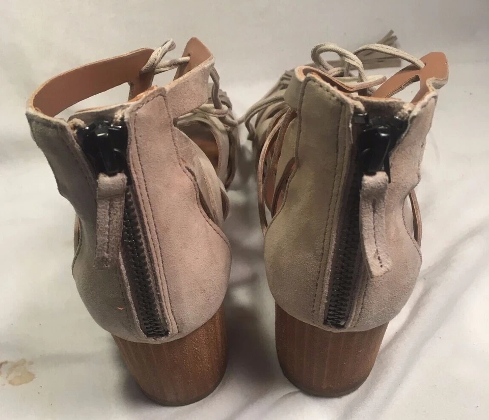 Elie Tahari 36 Fawn suede strappy gladiator open toe sandal heels $152.50 BURANO - Изображение 4 из 4