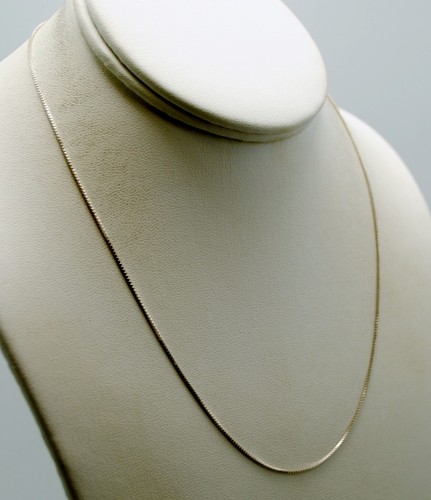 STERLING SILVER BOX CHAIN LINK NECKLACE 18.0" #F177 - Picture 2 of 3