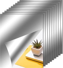 10 Pcs 8x10 Inch Flexible Mirror Sheets Self Adhesive Mirror Tiles Stickers
