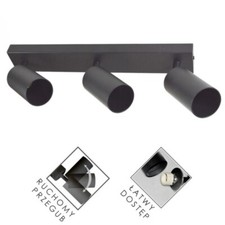 FARGO 3 Way Black Surface Mounted Wall Ceiling Downlight Spot light for GU10