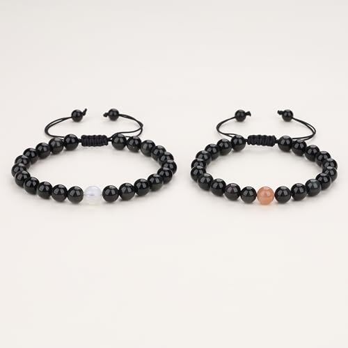 Moon and Sun Stone Long Distance Couples Bracelets Moon & Sun Theme - Picture 5 of 8