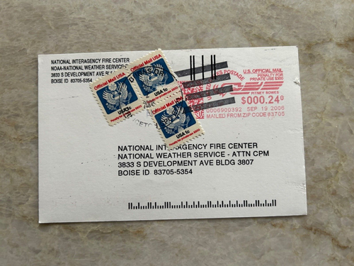 UZ6 ? 27c (24c meter + 3x 1c) OFFICIAL Postal Card USED Genuine Usage SCARCE - Afbeelding 1 van 2