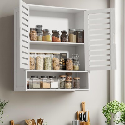 XL Hängeschrank Wandschrank Badschrank Küchenschrank Medizinschrank mit Tür Weiß