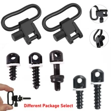 1"/1.25" Rifle Sling Mounting Set Quick Detach Steel Swivels Screw Stud Base Kit