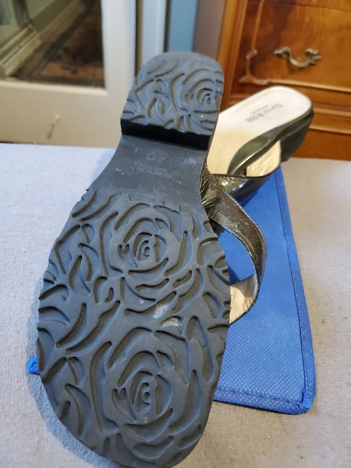 Sandalias para mujer Taryn Rose talla 42 M gris chanclas de cuero Foto 2 de 4