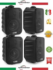 4 CASSE ACUSTICHE DA PARETE INTERNO ESTERNO TENUTA STAGNA IP56 NERE O BIANCHE