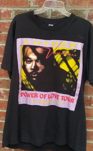 Luther Vandross Power Of Love Concert Tour Te 1990s vintage concert t-shirt, vintage, size XL, single stitch, B+ condition