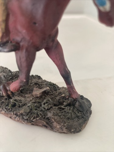 Native American Indian Figurine Hunting On Horse Spear Shield 5.5” X 5” Resin - Picture 11 of 11
