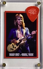 Styx Tommy Shaw rarer trading card / white on red tour guitar pick display