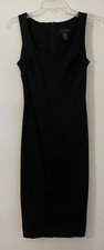 Express Stretch Sheath Pencil Dress with Zip Closure & Snap Slit size 5/6 Black