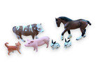 Lot Of 6 Schleich Safari Ltd Farm Animals Cow Clydesdale Horse Rabbit Cat Pig
