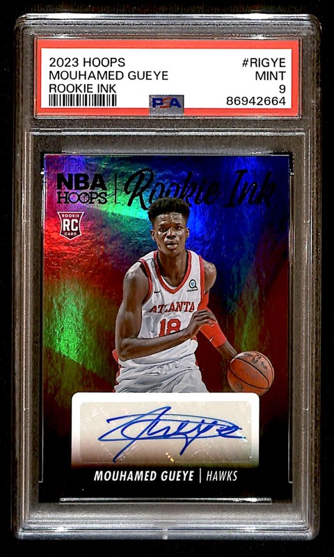 2023-24 Hoops Rookie Ink Auto Mouhamed Gueye #RI-GYE PSA 9 BG6