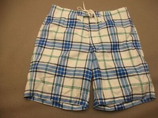MERONA Size L Mens Plaid Stretch Waist Drawstring Lined Swimming Shorts 156