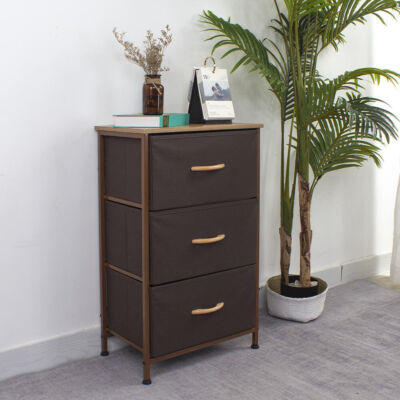 Armadietto Furinno 3 Ripiani Marrone Espresso | Mobile Legno Per Casa Ufficio | Design Compatto Resistente Acqua E Graffi
