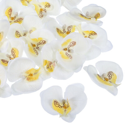 2,8'' 20er Pack Seide Phalaenopsis gefälschter Schmetterling Orchidee Köpfe Herstellung, weiß