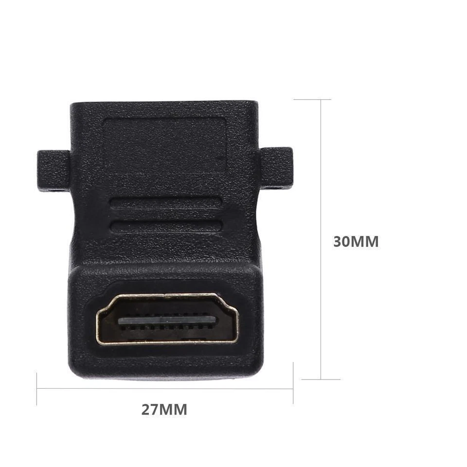 2x HDMI Joiner Upward Facing F/F L Shape Connector Female to Female Elbow Plug - Image 4 of 4