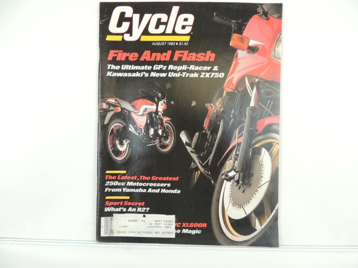 Vintage Aug 1983 CYCLE Magazine Kawasaki ZX750 Motocross Yamaha
