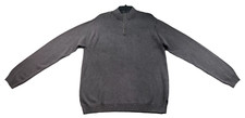 Izod Sweater Mens Size Large Gray Long Sleeve 100  Cotton