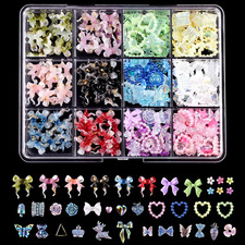 3D Flower, Bow, Butterfly  Heart Acrylic Nail Charms - Multi-Shape Mix