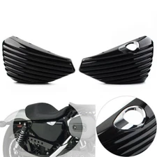 Pair Battery Side Cover For Harley Sportster XL883 XL1200 2004 2005-2013 Black