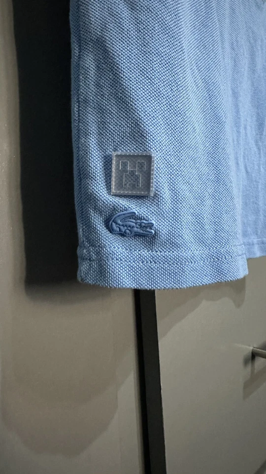 Lacoste Minecraft Boys Polo Shirt Size 5 Short Sleeves  Plane Pattern Blue - Image 4 of 4