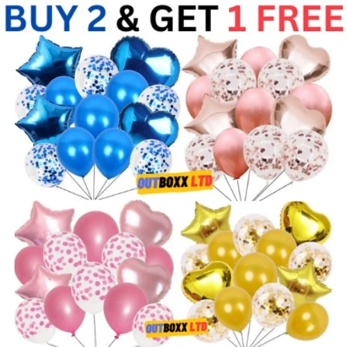 OUTBOXX LTD 14pcs/set Wedding Birthday Helium Balloons Latex Foil Ballons Kids Boy Girl Baby