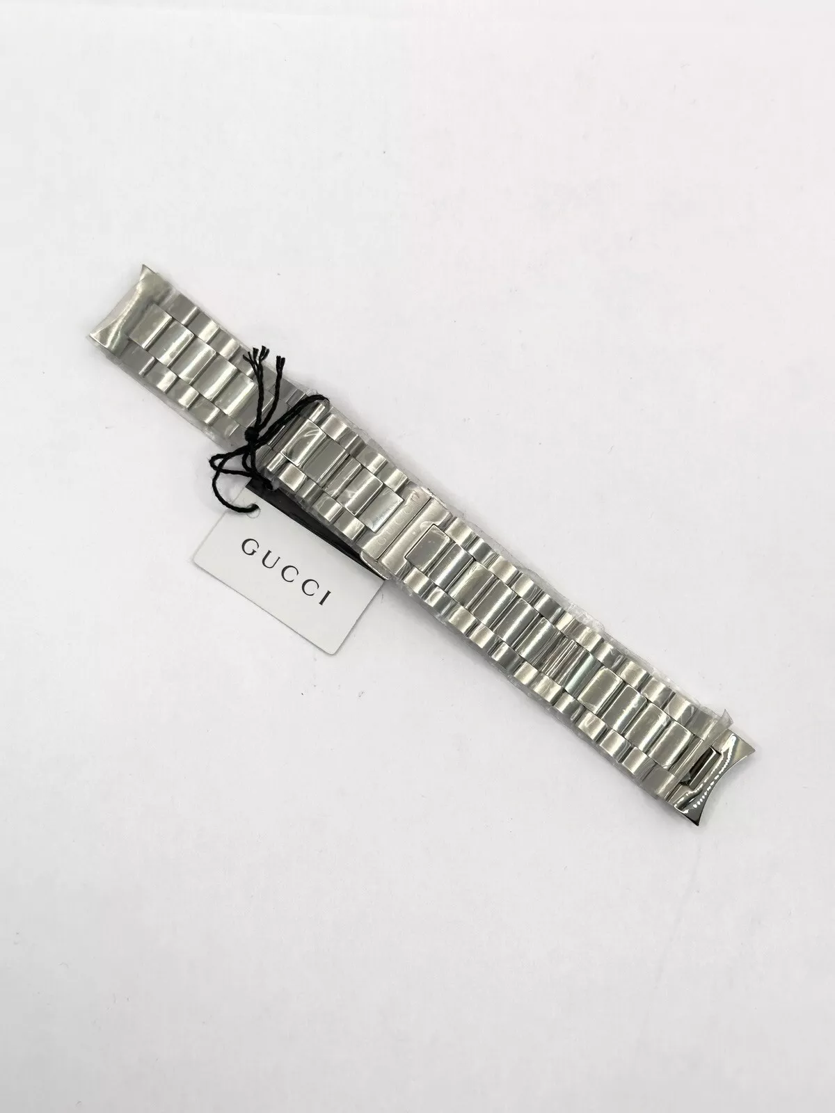 Véritable bracelet en acier inoxydable Gucci 20 mm pour montre unisexe intemporelle YA126459 G