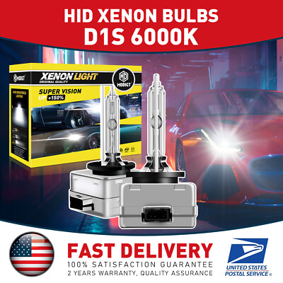 Pair D1S 6000K WHITE HID Xenon Headlight Light Bulb Replacement For Audi A3 A4