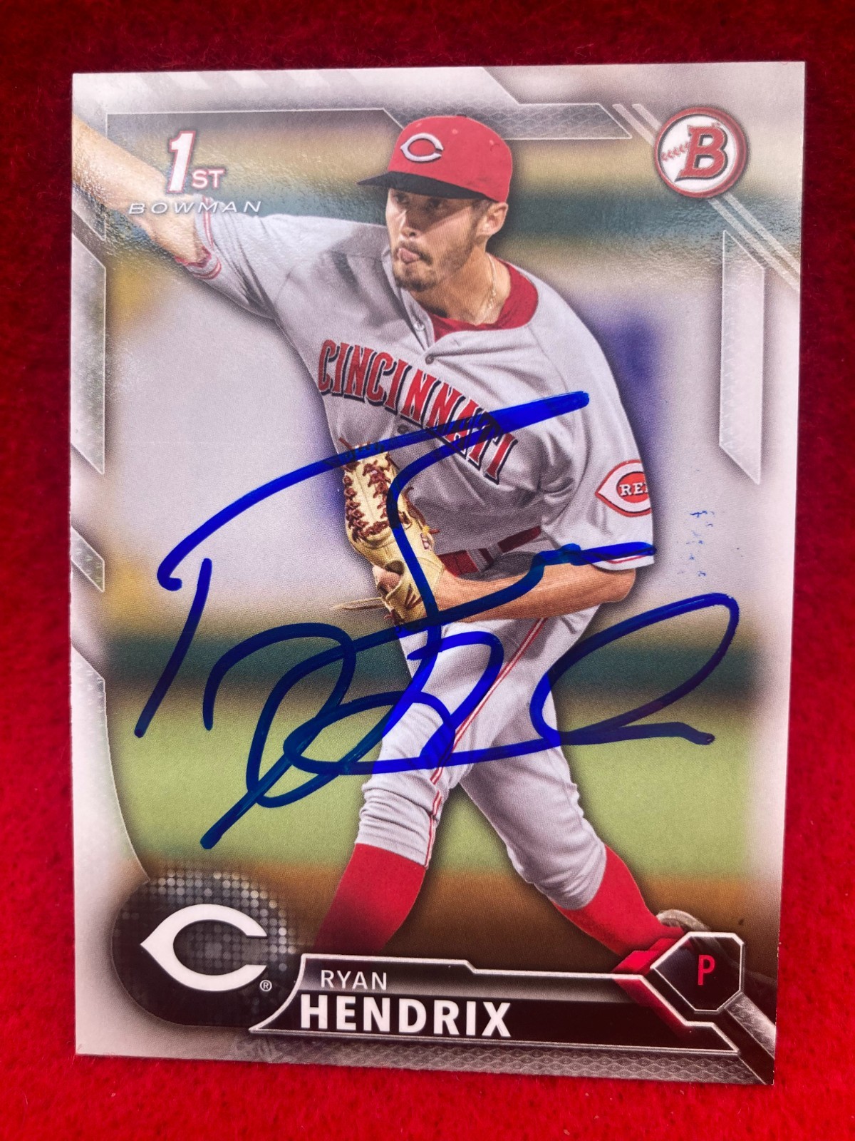 Ryan Hendrix 2016 Bowman Draft #BD56 Cincinnati Reds SIGNED Auto