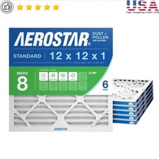 MERV 8 Pleated Air Filter 1 Inch Universal Compatibility HVAC Systems 6 Pack New