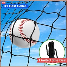 Baseball Softball Backstop Net 10x20 ft Polyethylene 45mm Mesh 163 lb Heavy Duty