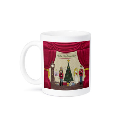 3dRose, Nutcracker Prince, Sugar Plum Fairy, Mouse King, Snow Queen, Clock , Mug