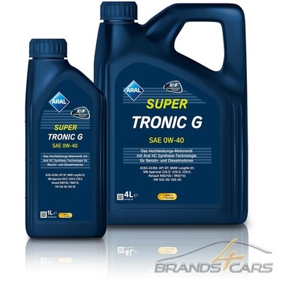 1 L + 4 L = 5 LITER ARAL SUPERTRONIC SUPER TRONIC G 0W-40 MOTOR-ÖL  32094272