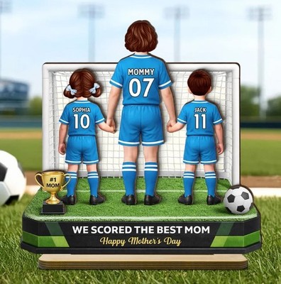 2D FLAT_We Scored The Best Mom Soccer - Personalized 2-Layered Wooden