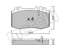 METELLI Bremsbeläge Satz Vorne Bremsklötze passend für MERCEDES-BENZ CLK (C209)