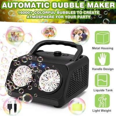 LED Seifenblasenmaschine Automatisch Blasenmaschine 2 Schwenklöcher Bühne Party