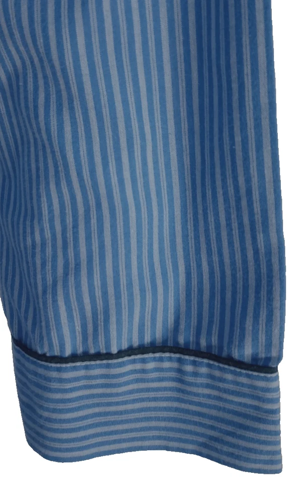 Conjunto de pijama Safford masculino 2 peças LT grande Tal1 pijama listra azul mistura de algodão PJs - Imagem 4 de 4