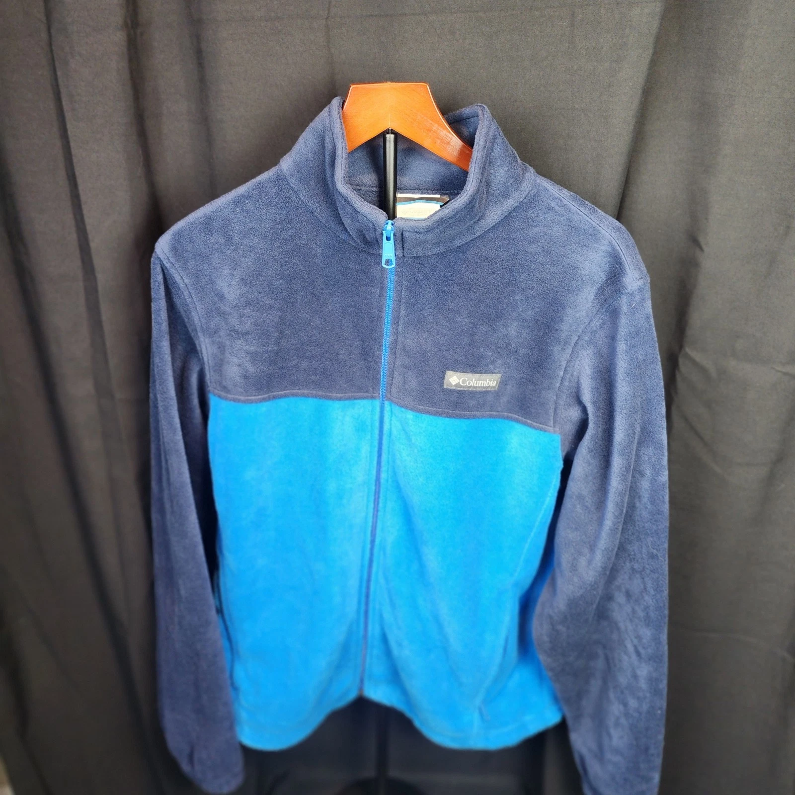 Columbia Mens Blue Full Zip Fleece Jacket Size M Soft