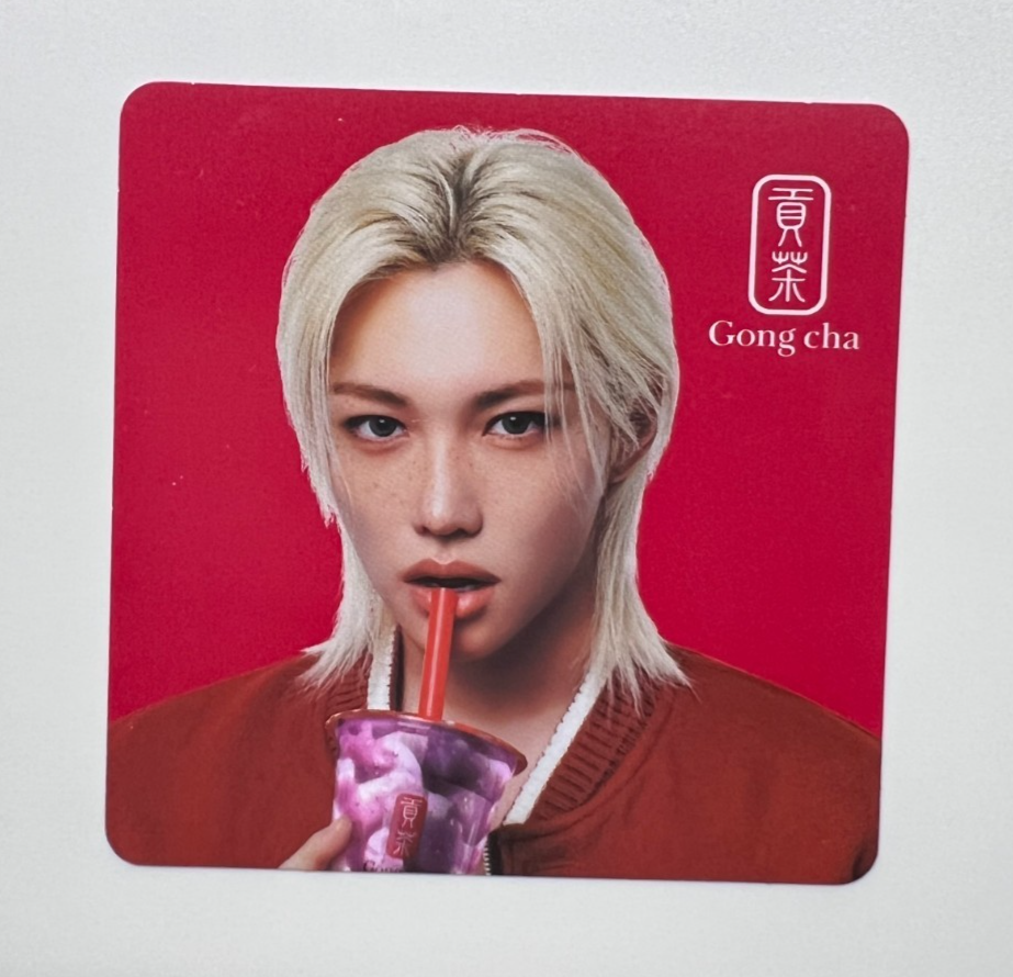 STRAY KIDS FELIX [Gongcha Official T-Coaster White + Red Set