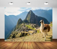 Fabric Machu Picchu Backdrop 7x5ft Ancient Mountain Inca City Peru Party Decor