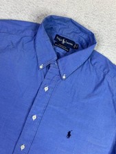 Ralph Lauren Shirt Mens 17 32/33 Blue Yarmouth Oxford Button Down Pony Logo