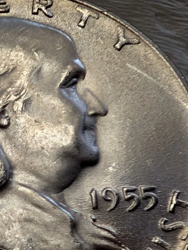 1955 "bugs bunny" half dollar Mint Error BU