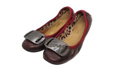 Salvatore Ferragamo 00s My Charm Leather Ballet Flats Buckle Logo Y2K