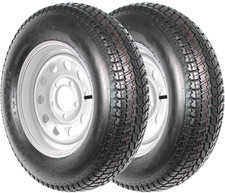 2 Set St20575d15 Trailer Tires With 15 Rims 5 Lug On 4.5 6-ply Load Range C