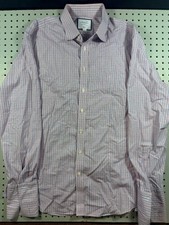 Charles Tyrwhitt Mens SIZE Slim Fit Non Iron Pink Blue Check Dress Shirt