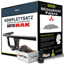 Für MITSUBISHI Pajero III V60,V70 Anhängerkupplung starr +eSatz 7pol uni 00- AHK