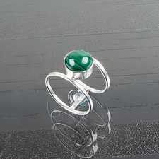 Natural Malachite Gemstone 925 Sterling Silver Jewelry Ring For Anniversary Gift