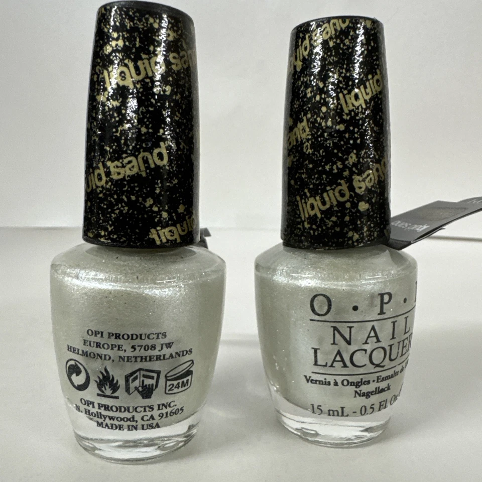 2 X Esmalte de Uñas OPI - HL E21 - Arena Líquida, SOLITARIO, PERLA BRILLANTE Foto 4 de 4