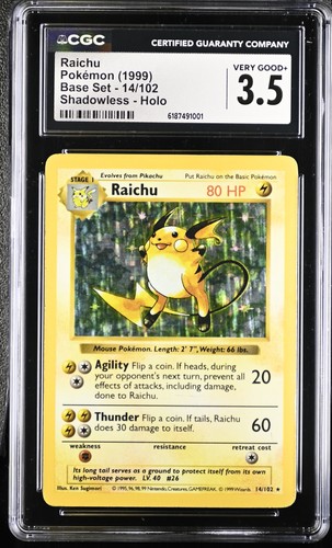 Raichu (Shadowless) graded CGC 3.5 for sale on eBay